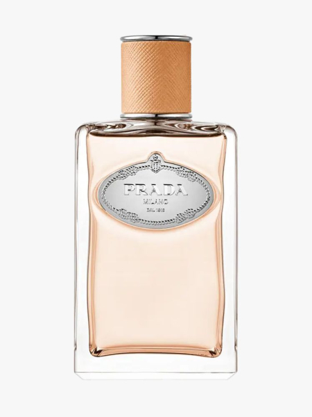 Prada Infusion de Santal Chai Eau de Parfum in branded component on a light gray background
